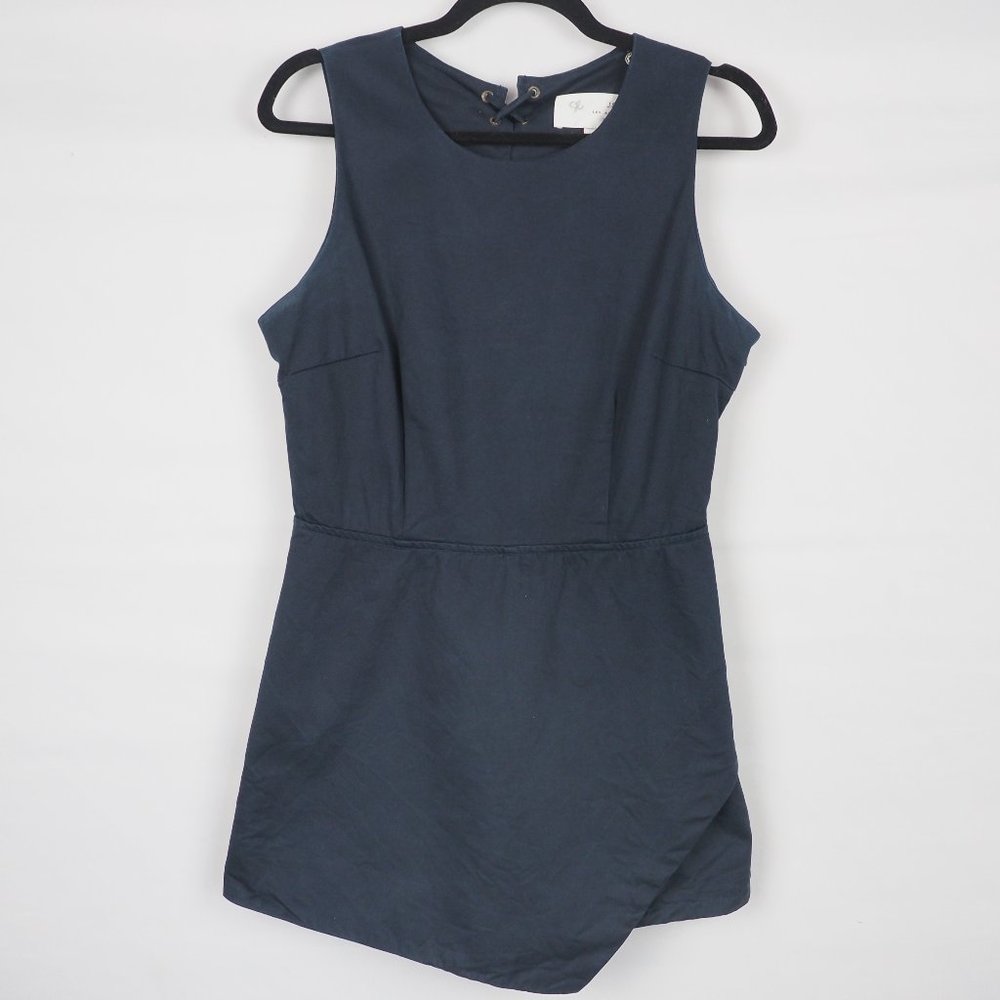J.O.A. Romper Sleeveless Lace Up Back Navy L